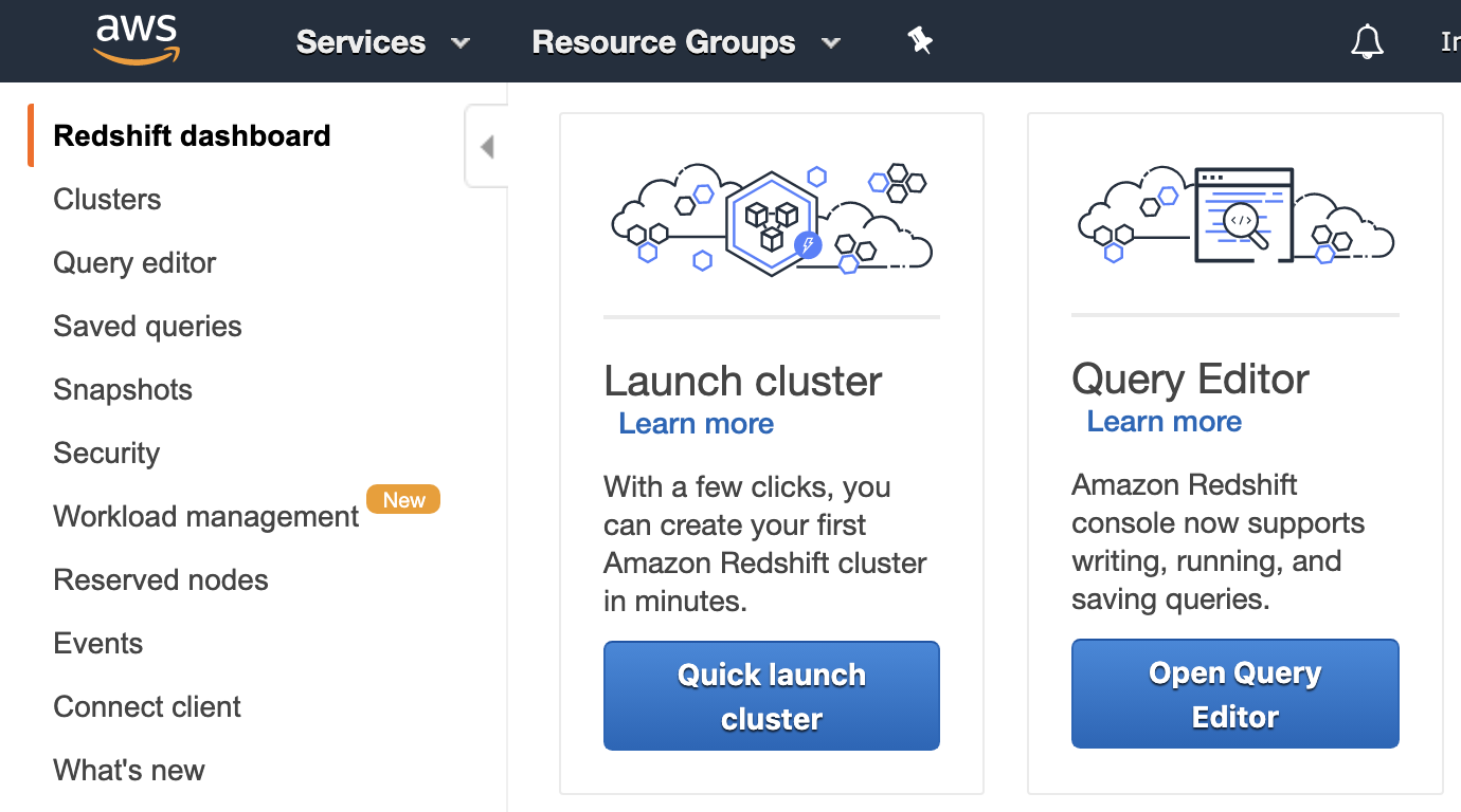 Redshift Service Dashboard