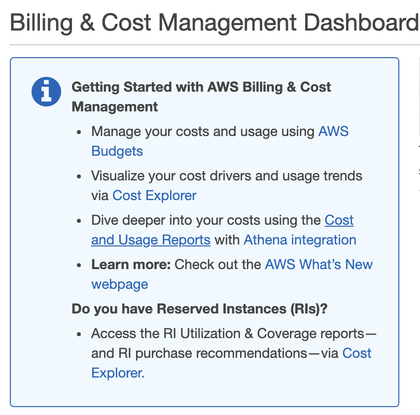 AWS Billing and Cost Management