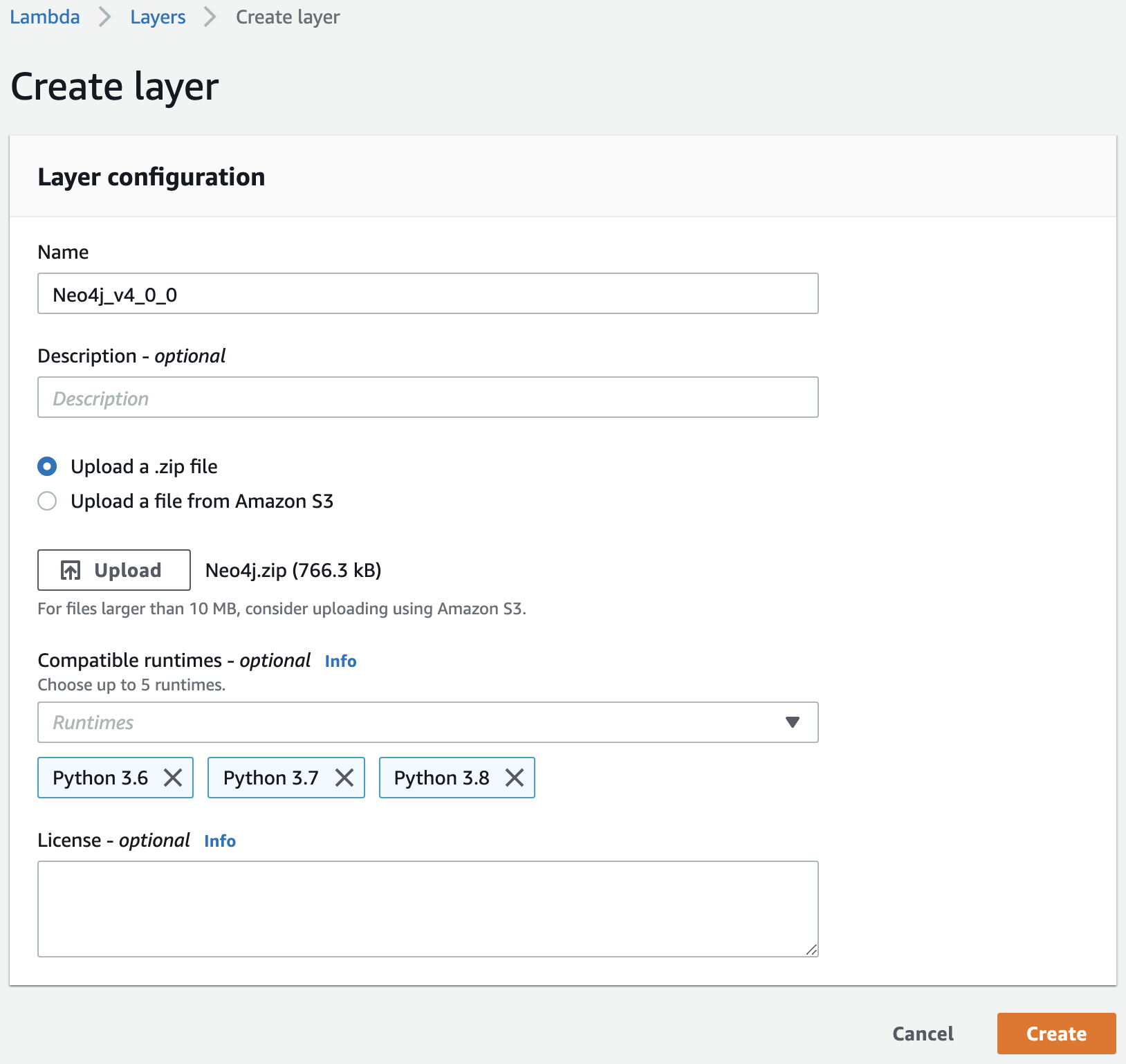 Neo4j Layer Creation in Lambda